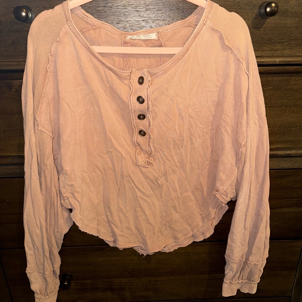 We the Free button top